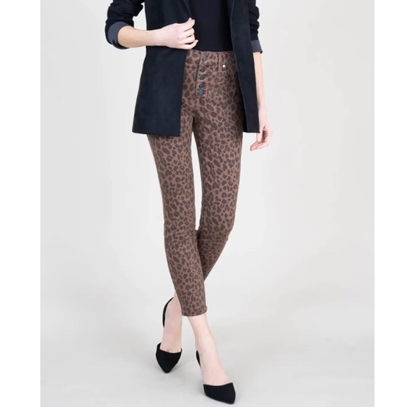 Level 99 Size 27 Spiced Leopard High Rise Button Fly Skinny Ankle jeans - Picture 1 of 9